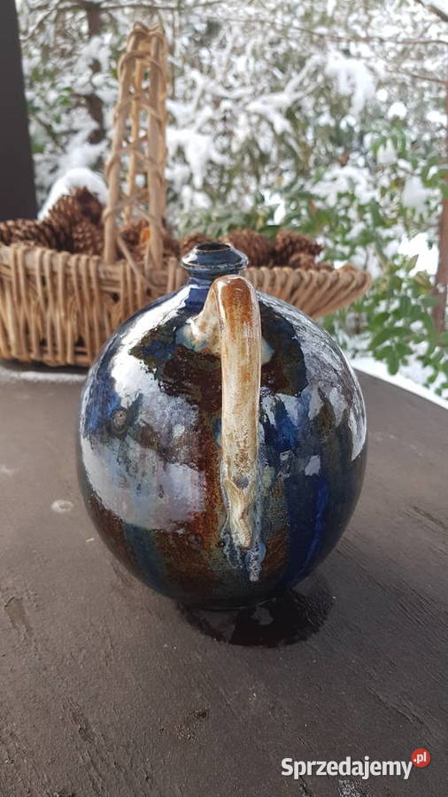 Stara butla naczynie wazon ciekawie szkliwona śląskie