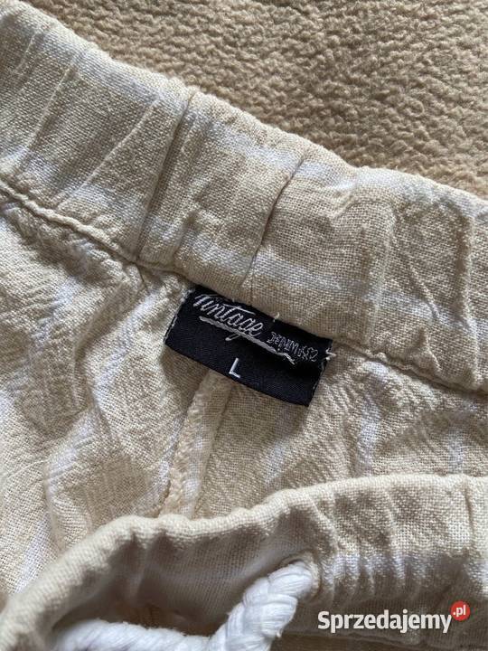 Lekkie spodnie na gumce na lato Vintage denim L Rozmiar 40(L) Rogoźno