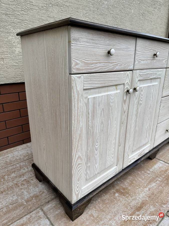 Komoda drewniana 2 m schaby chic szafka bufet