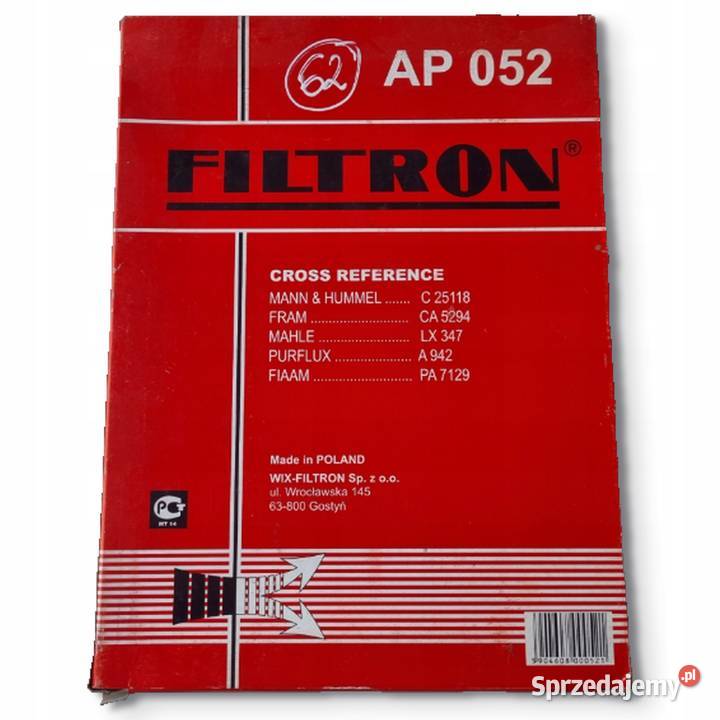 FILTR POWIETRZA AP 052 AP052 Opel Kadet E 17 D osobowe Chełm