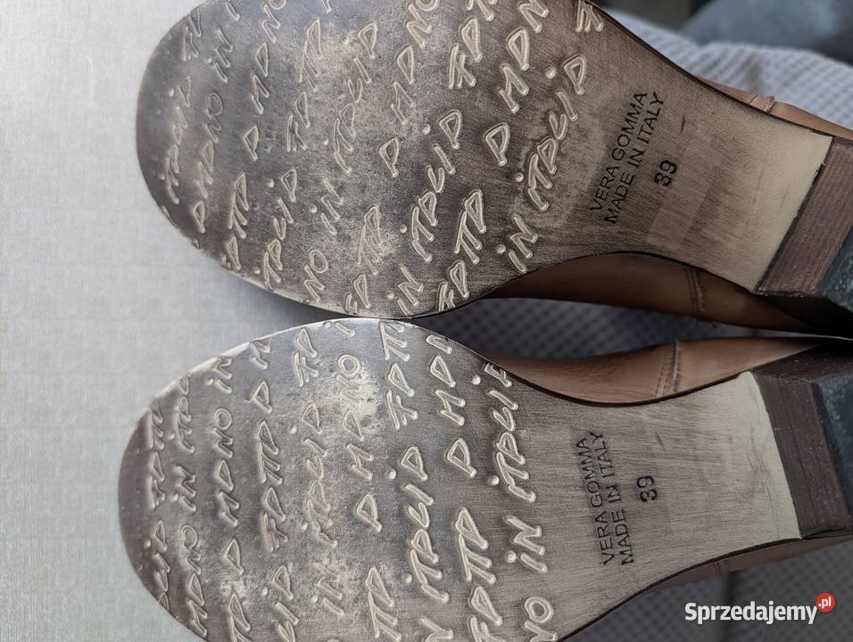 Eleganckie włoskie botki ze skóry naturalnej Szczecin