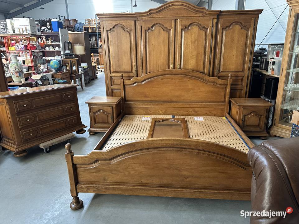 Masywna dębowa sypialnia łóżko 180 szafki komoda Sławoszewek sprzedam
