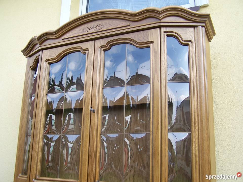 Komoda witryna narożna dębowa komplety mebli