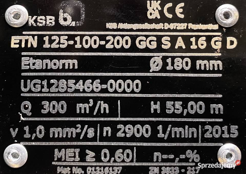 pompa KSB 45kW 2960obr Pigża