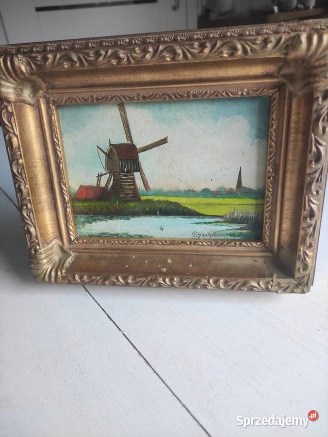 Piękny holenderski obraz Obrazki i obrazy Kobyłka