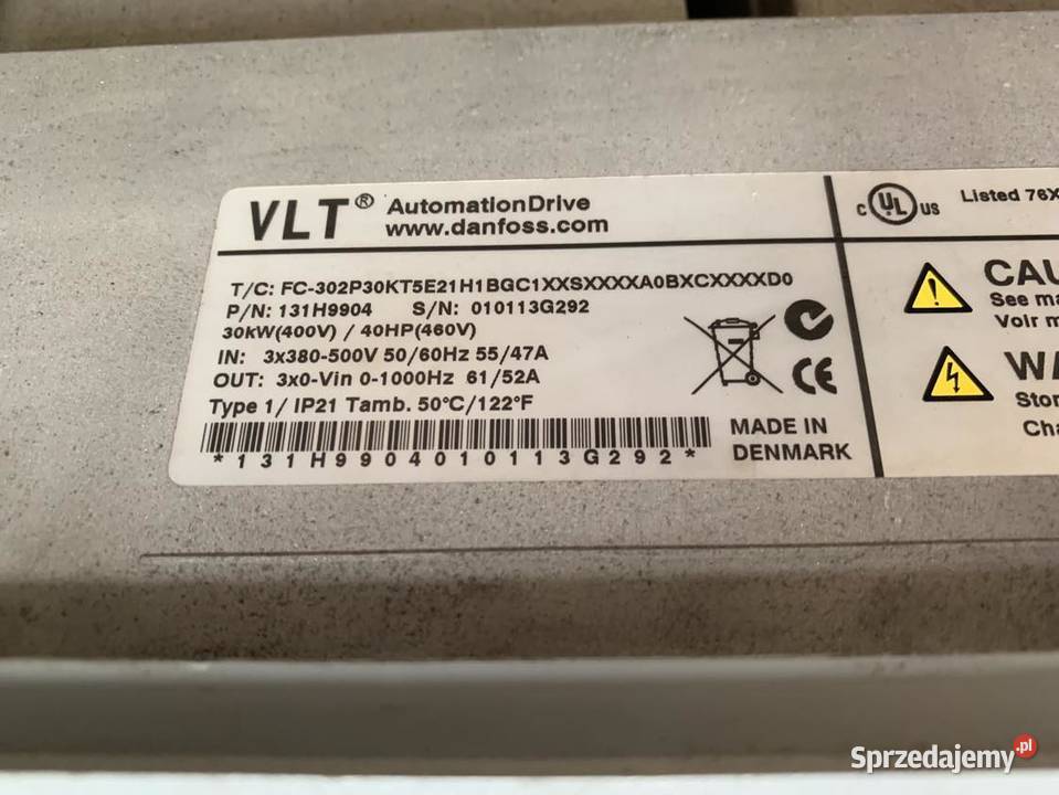 Danfoss VLT FC302 131H9904 30kW 61A FC Pozostałe mazowieckie Warszawa