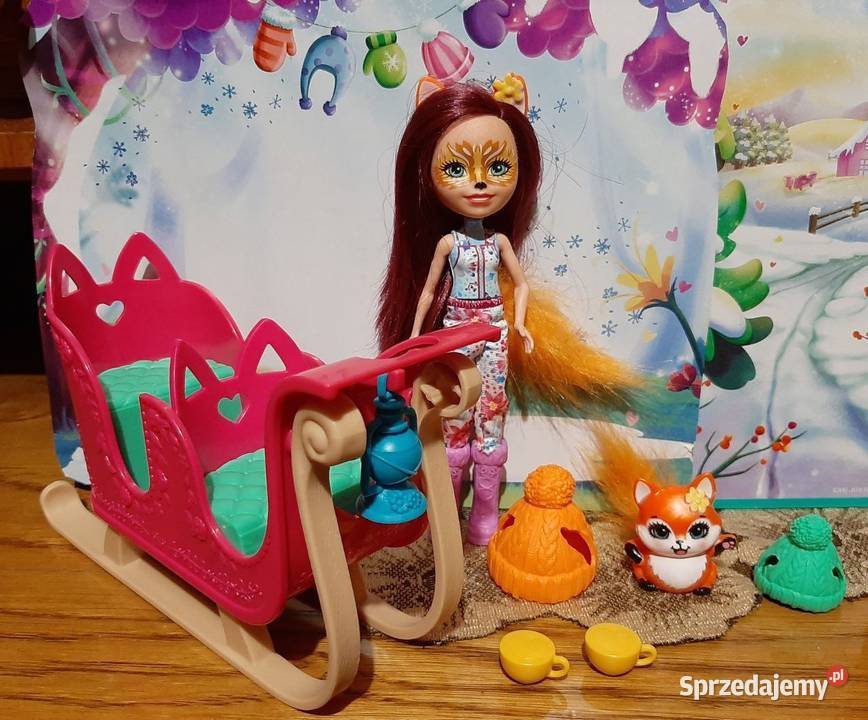 Lalka Enchantimals Felicity Fox z saniami i Zabrzeg