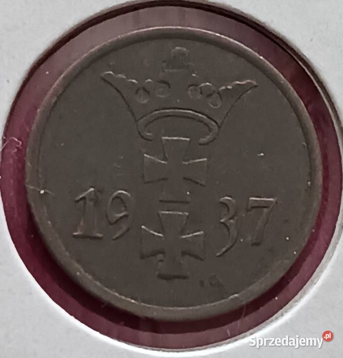 1 Fenig Wolne Miast Gdańsk 1937 r 4 około Konin