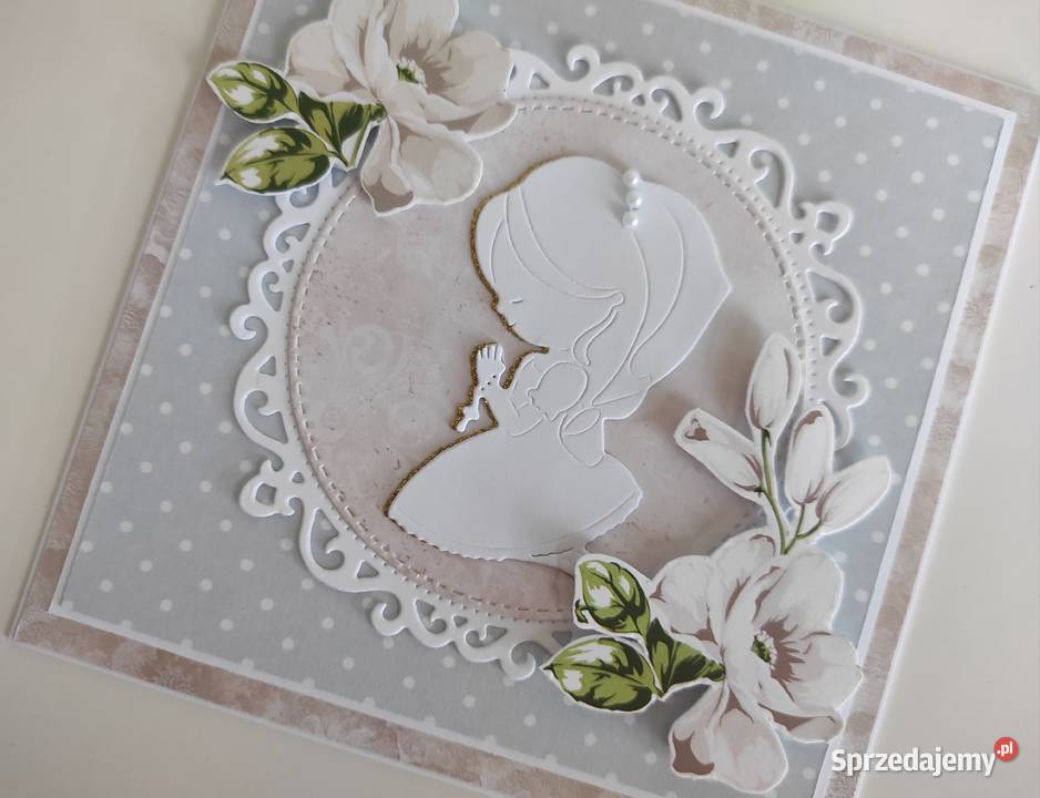 Kartka ręcznie robiona z okazji Pierwszej Łódź sprzedam