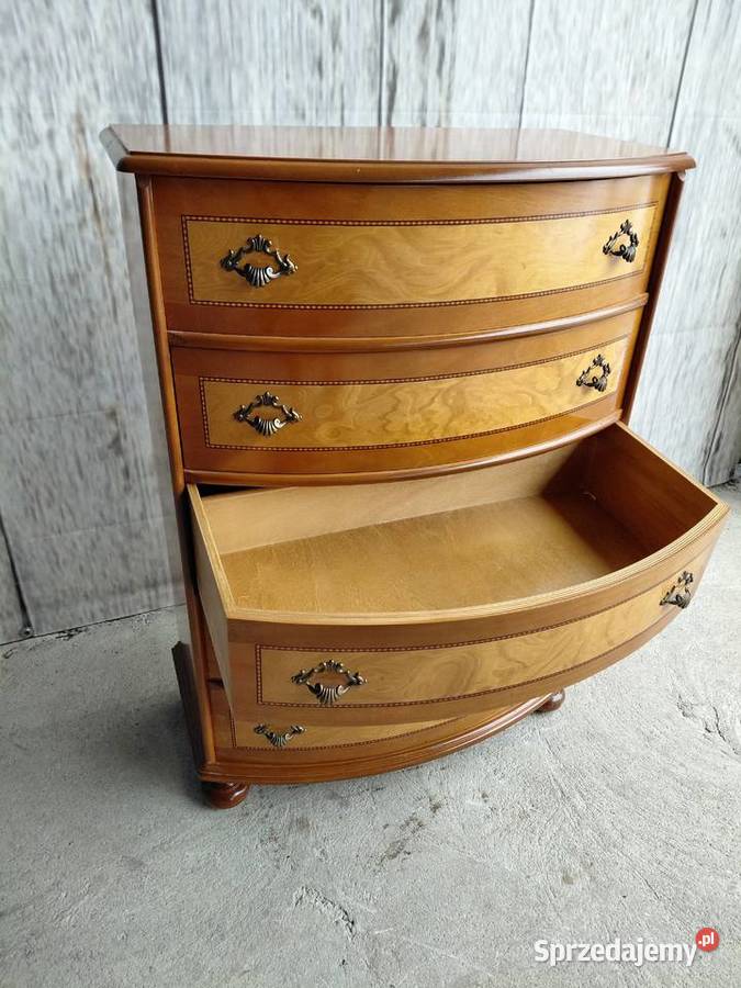 Szafka komoda brzuchatka gięta z intarsją w kujawsko-pomorskie Byczyna sprzedam