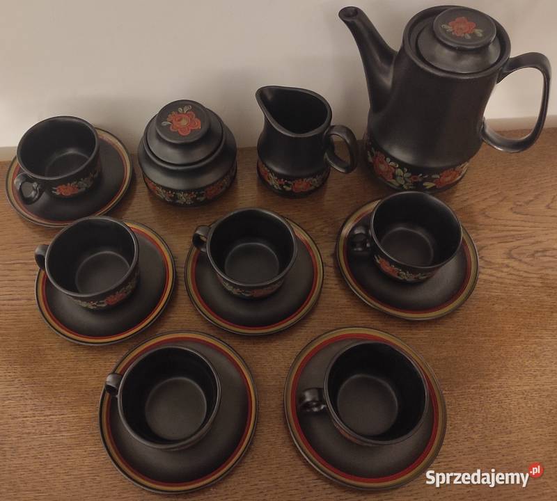 Unikat Czarny serwis kawowy 6 osób Iwona Warszawa