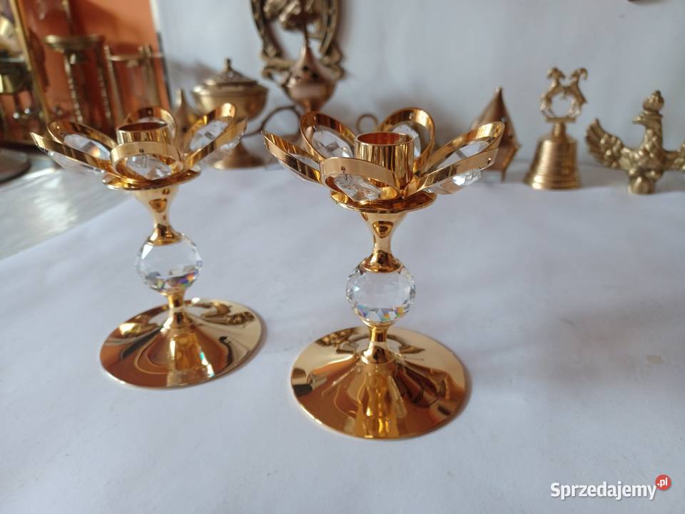 Komplet dwóch świeczników Mosiądz Kolekcja wielkopolskie Poznań