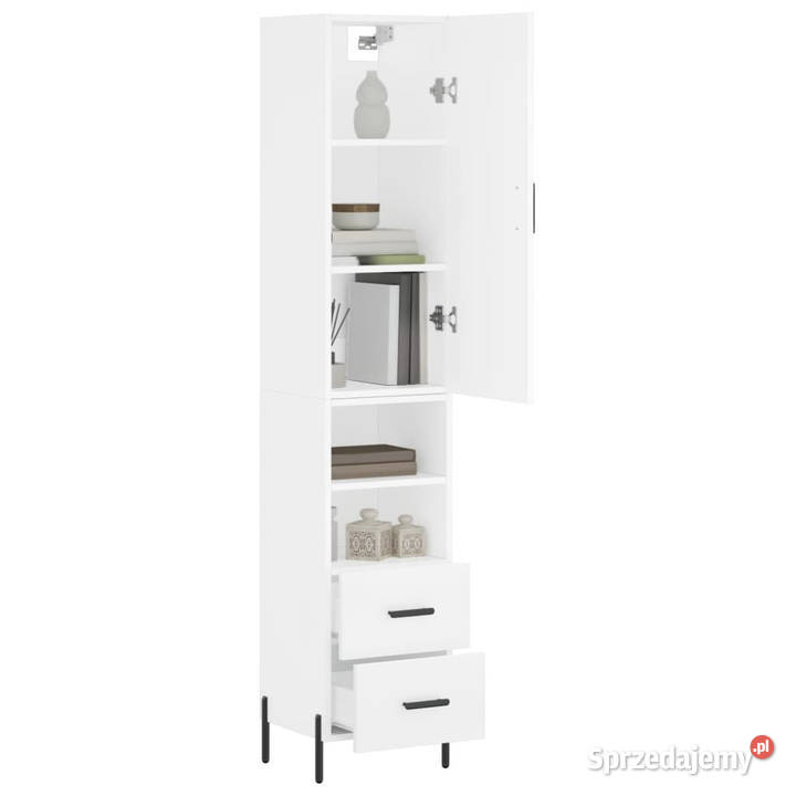 Wysoka szafka biała 345x34x180 materiał Warszawa