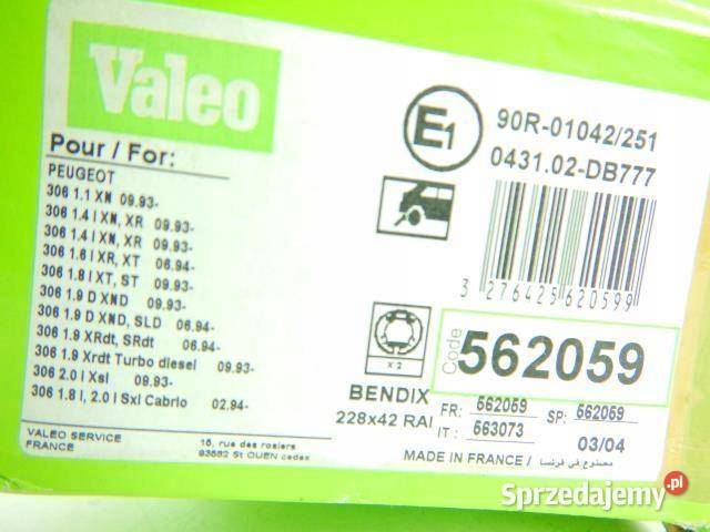 SZCZĘKI HAMULCOWE VALEO PEUGEOT 405 8797 16