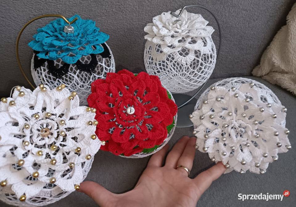 Bombki szydełkowe kwiat Rękodzieło Lublin