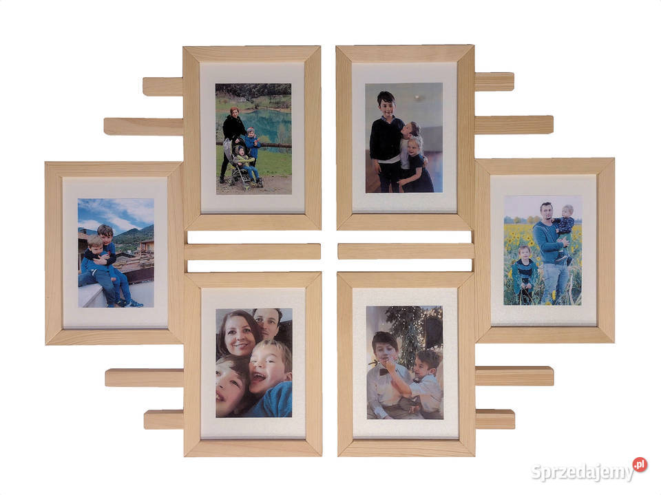 Drewniana Multirama Ramka Na 6 Zdjęć 15x21 Ramki i ramy Bydgoszcz