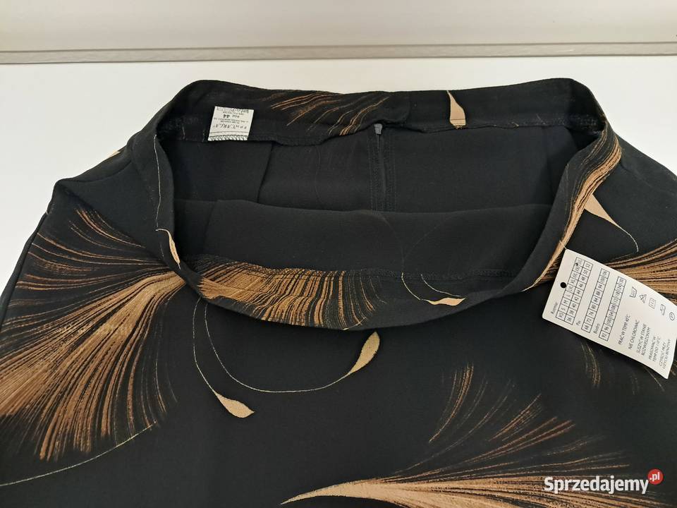 Spódnica czarna w beżowe wzory 44 do sprzedania Kraków