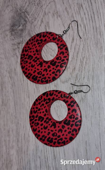 Kolczyki damskie panterka czerwień Kolczyki łódzkie Łódź
