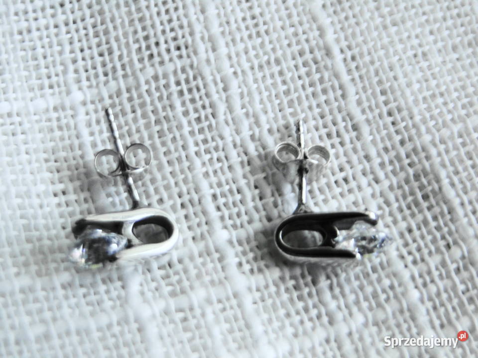 Kolczyki srebro 925 sztyfty z cyrkonią mazowieckie Warszawa