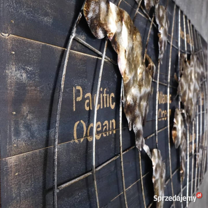 Obraz metalowy 3D LOFT MAPA ŚWIATA 1 120x60 Chmielnik