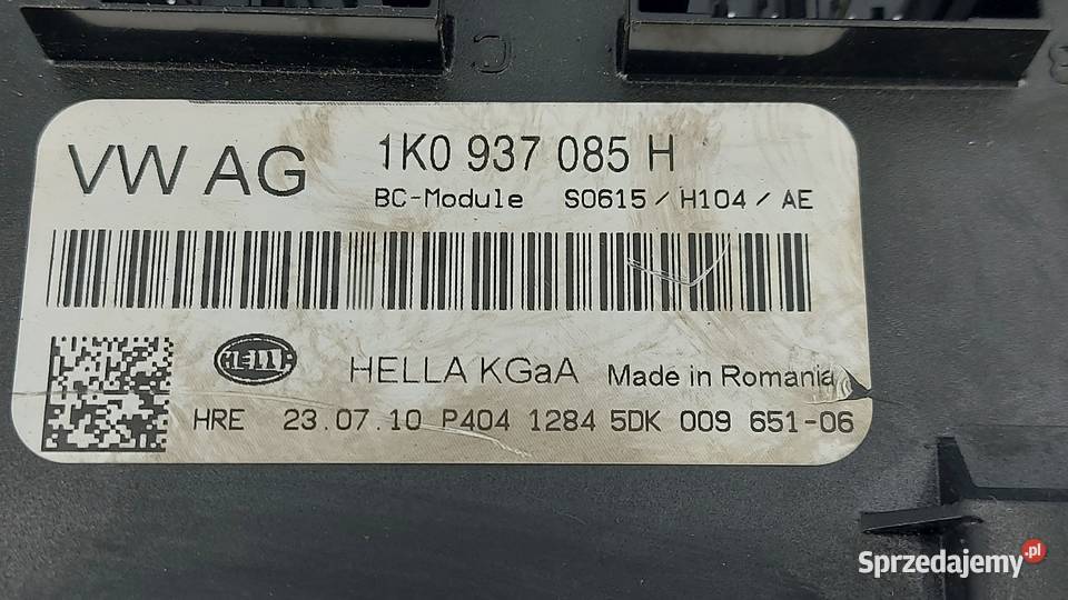VW GOLF VI 12 B 11r moduł komfortu 1K0937085H osobowe Komputery Kielce