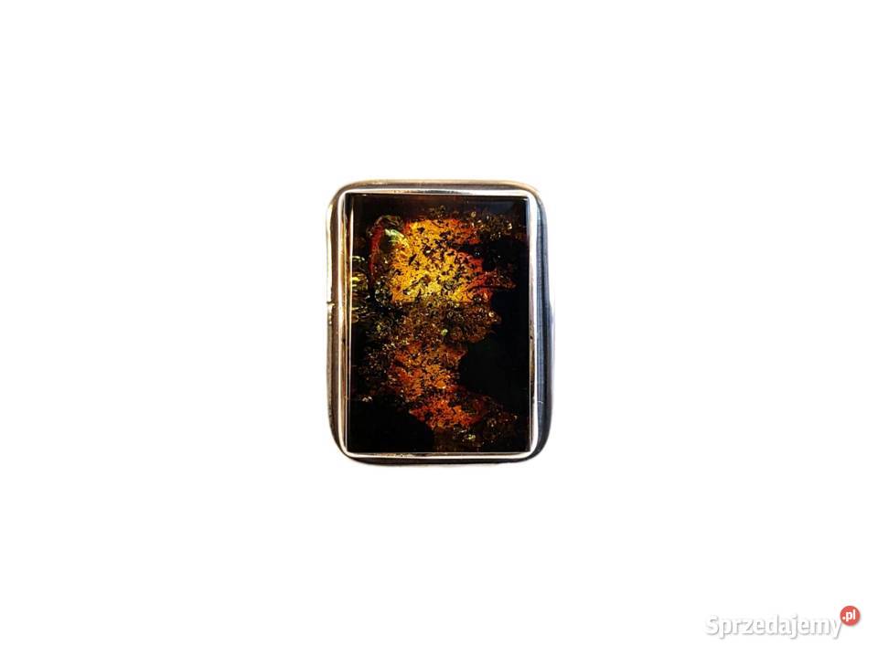 7383 Piękny Okazały Pierścionek z Bursztynem Kędzierzyn-Koźle