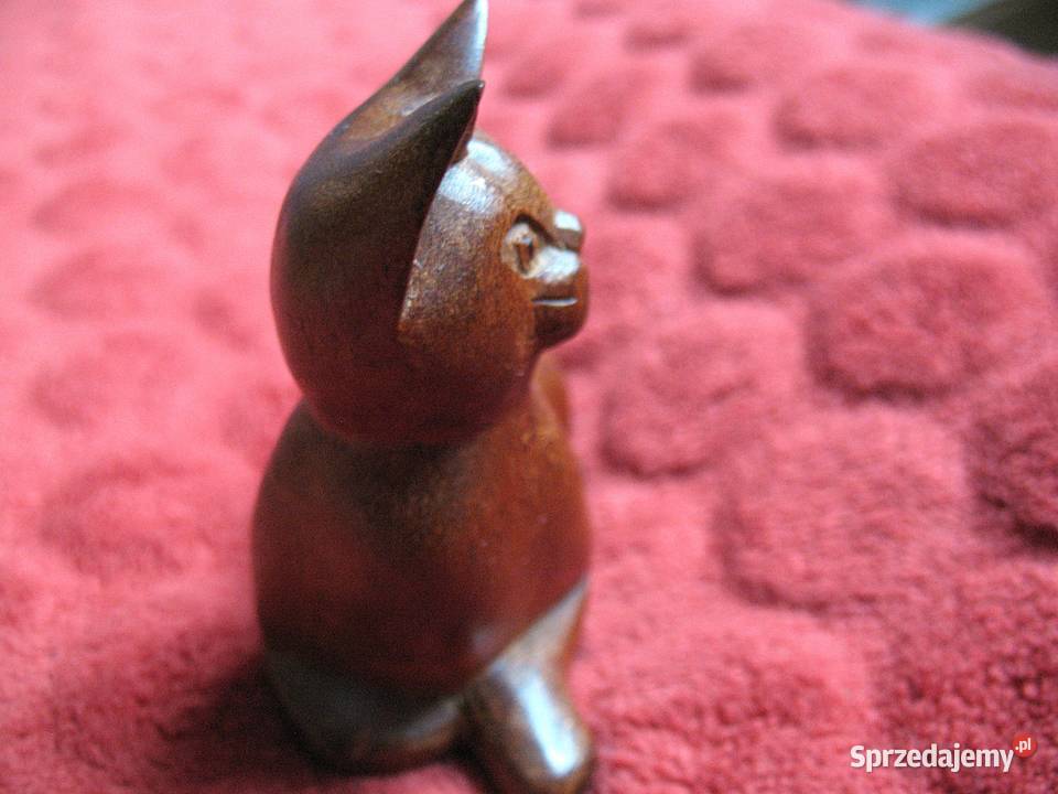 Kot kotek uroczy Stara Figurka twarde drewno 8 x Siedlce sprzedam