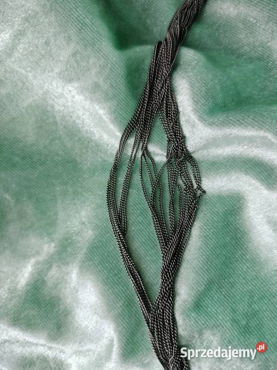 Piękna srebrna kolia 925 pleciona że słonikami Choszczno