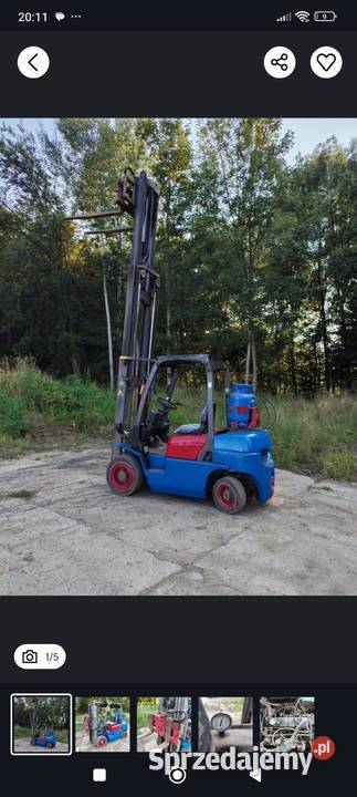 Wózek widłowy hangcha 25 gaz 47 m obrót 360 Rzuchów