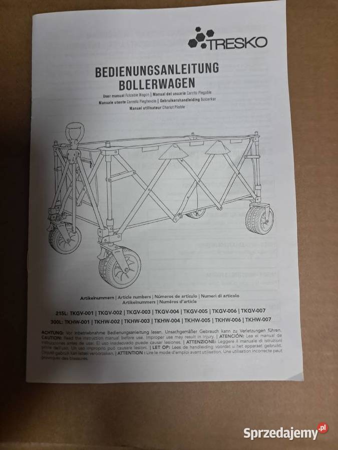 Wózek transportowy składany wielkopolskie