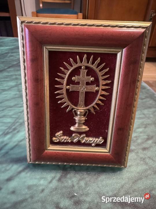 Św Krzyż hostia pamiątka z czasów PRL Vintage Częstochowa