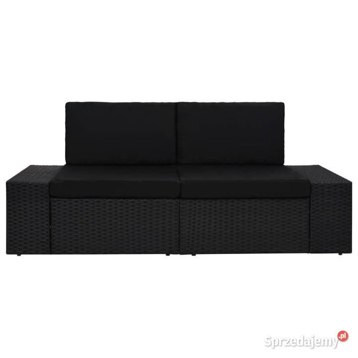 Sofa modułowa 2osobowa rattan PE czarna WM49505 mazowieckie Warszawa