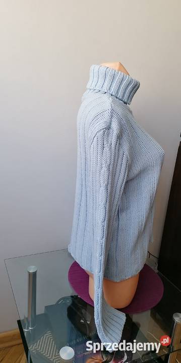 DAMSKI BŁĘKITNY SWETER GOLF BUENA STYLE R Odzież damska Łódź