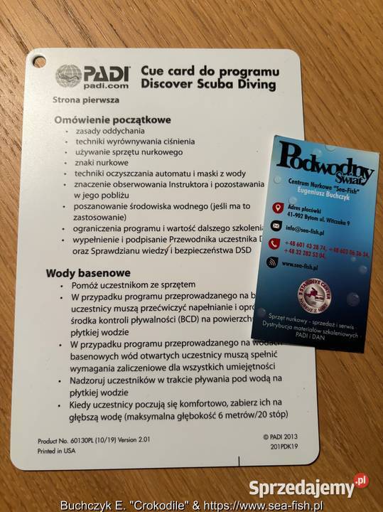 Zestaw materiałów PADI Divemaster część fizyczna śląskie Bytom sprzedam