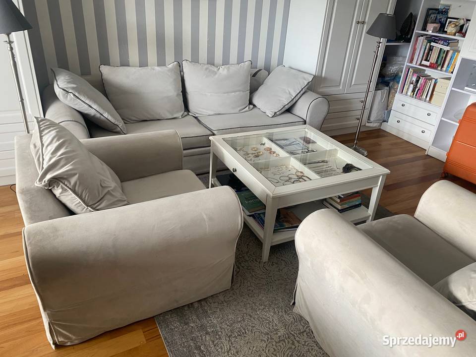 Sofa rozkładana dwa fotel stolik Agata Meble Warszawa