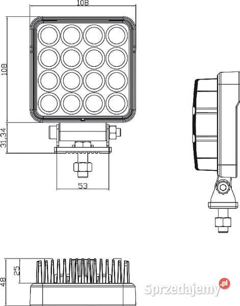 Lampa robocza LED kwadratowa 25W 3040 lm 1030V sprzedam