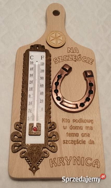 Deska podkowa na szczęście z termometrem Krynica Czeladź