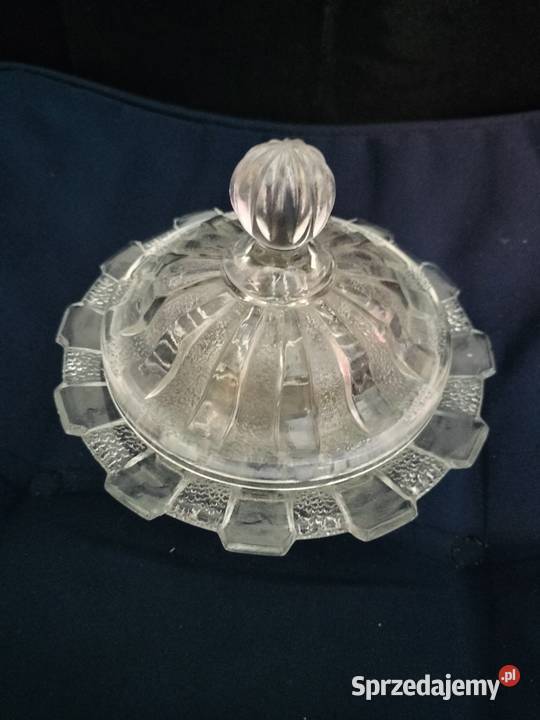 Bombonierka cukiernica puzderko szklane prl Choszczno