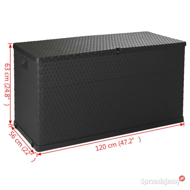 Skrzynia ogrodowa antracytowa 120x56x63 rattan Warszawa