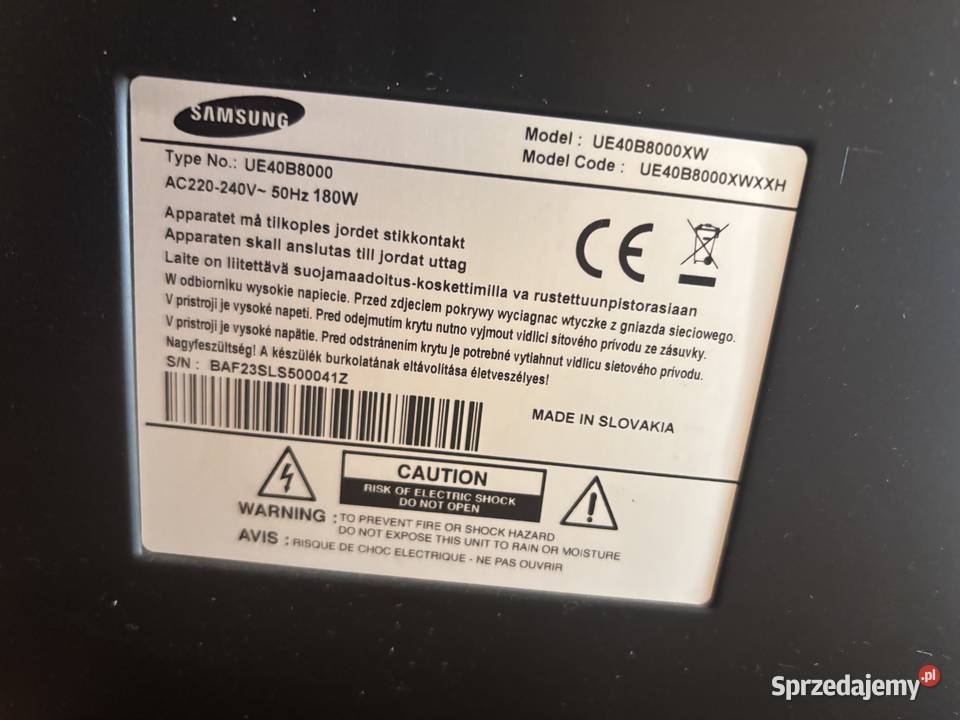 Telewizor Samsung model UE40B8000XW Poznań sprzedam