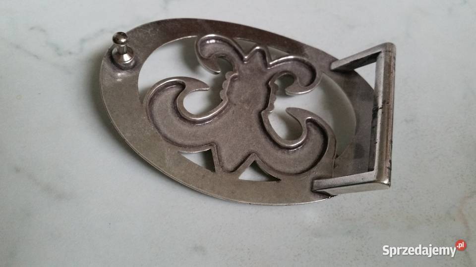 Metalowa klamra do paska harcerska lilijka Puławy