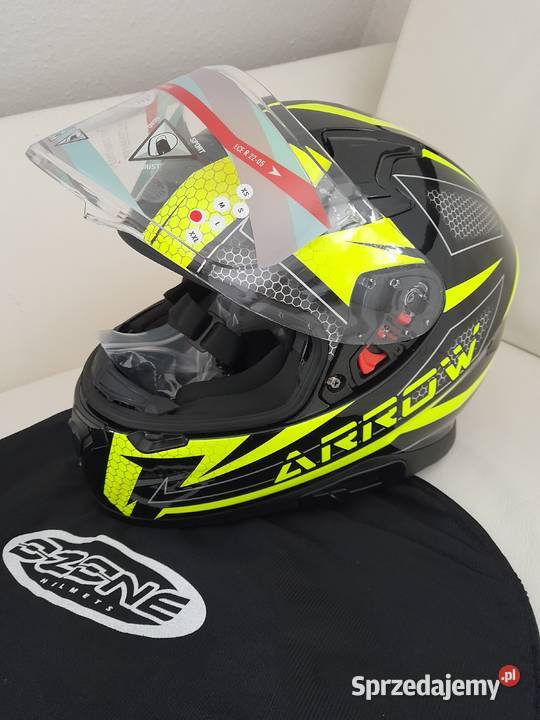 Kask motocyklowy Ozone Arrow CzarnoSzaroŻółty Przasnysz