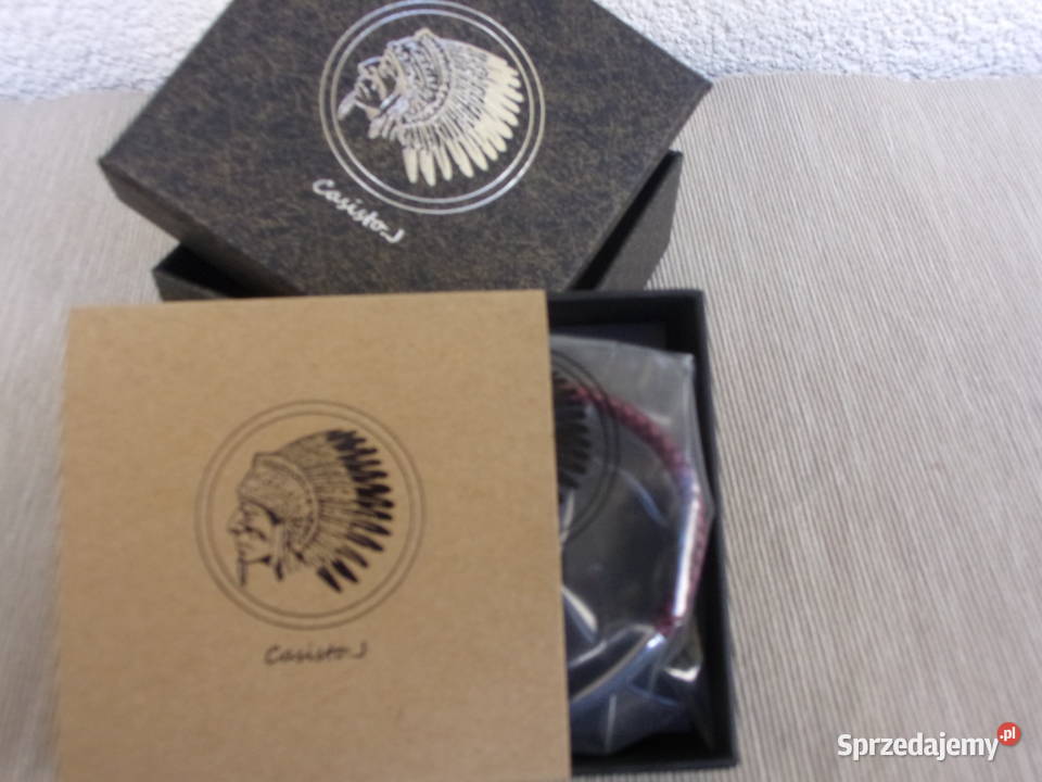 Elegancka bransoletka męska pleciona ze skóry 2 mazowieckie Warszawa