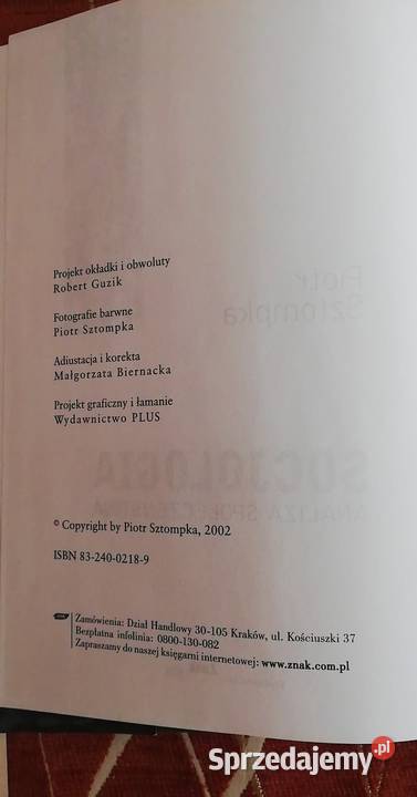 Socjologia Piotr Sztompka Poznań sprzedam