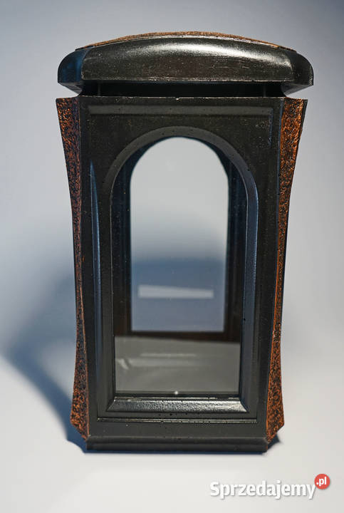 Czarno miedziany znicz żywiczny lampion retro Częstochowa