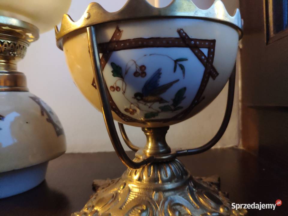Stara francuska porcelanowa lampa naftowa n4 Kraków sprzedam