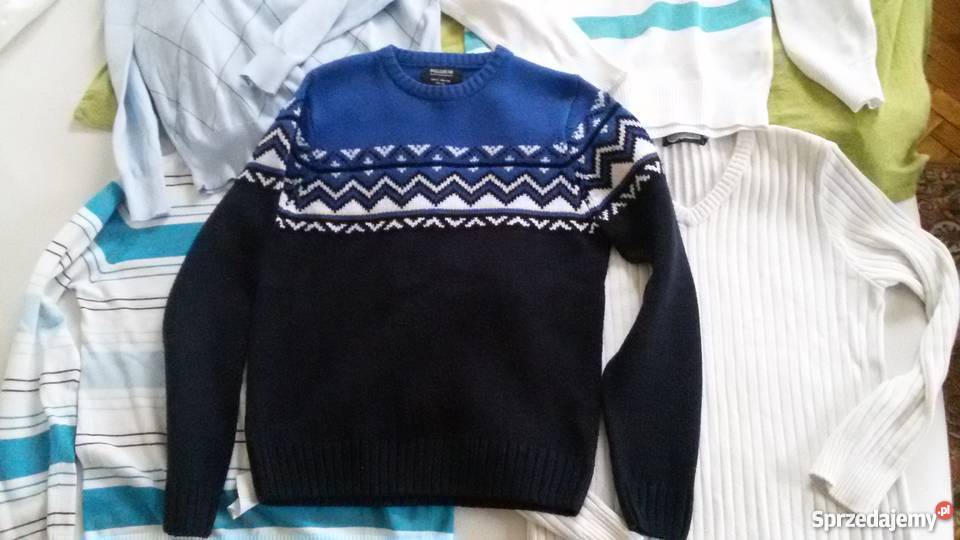 Męski ciepły swetr Pullbear wzorek Armani SM Kraków