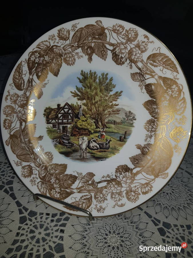 Talerz ozdobny ANGIELSKI wiejskie siedlisko Ceramika i szkło Wola Podłężna