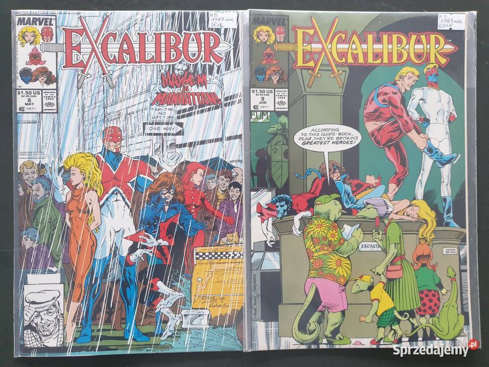 Excalibur 7 komiksów Marvel USA 1989 Gdynia sprzedam