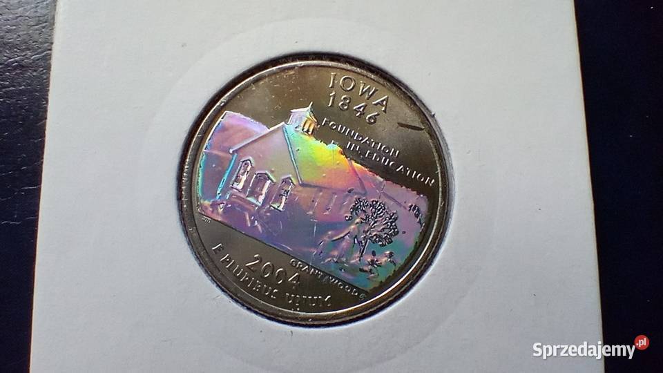 Stare monety 14 dolar 2004 Iowa USA hologram podkarpackie Lesko